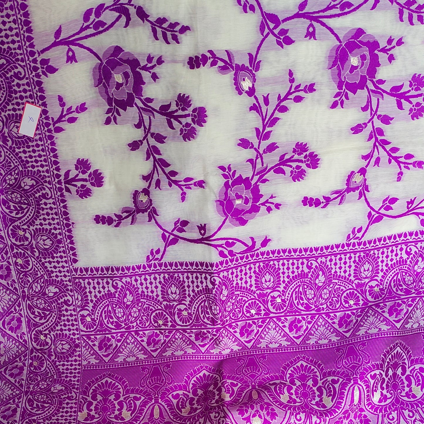 Misty Lavender Drapes: Banarasi Chanderi Cotton Delight Saree