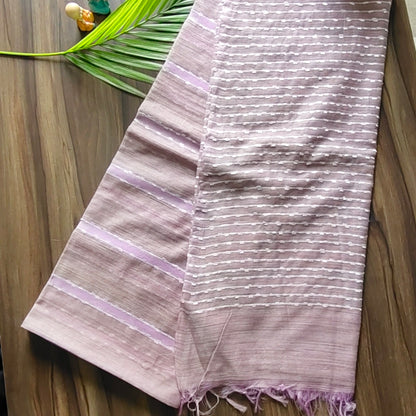 Lavender Elegance: Bhagalpuri Silk Saree