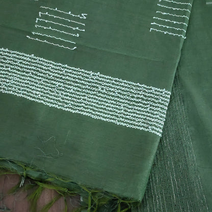 Emerald Green Elegance: Bhagalpuri Silk Saree