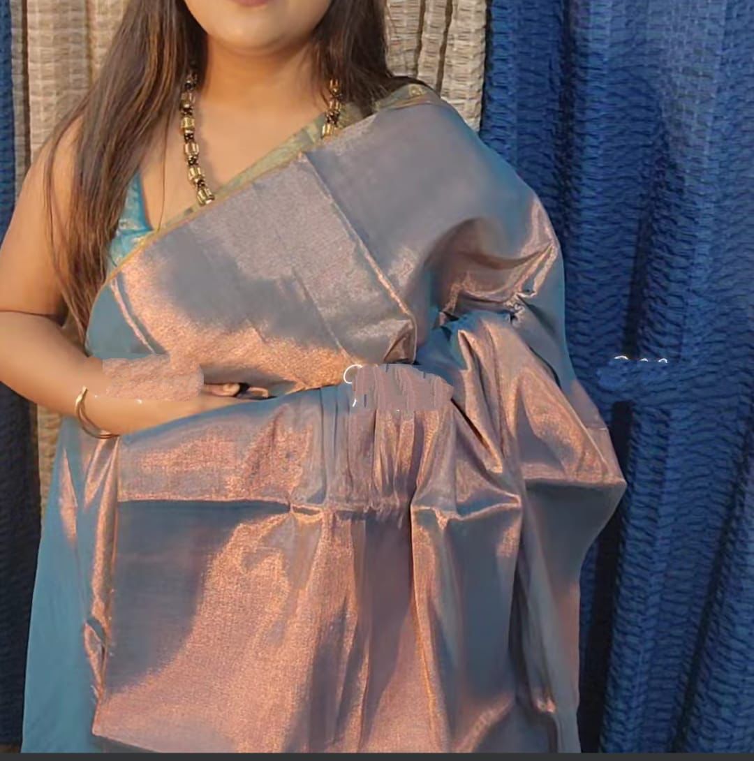 Lilac Mist Sheer copper Opulence Saree