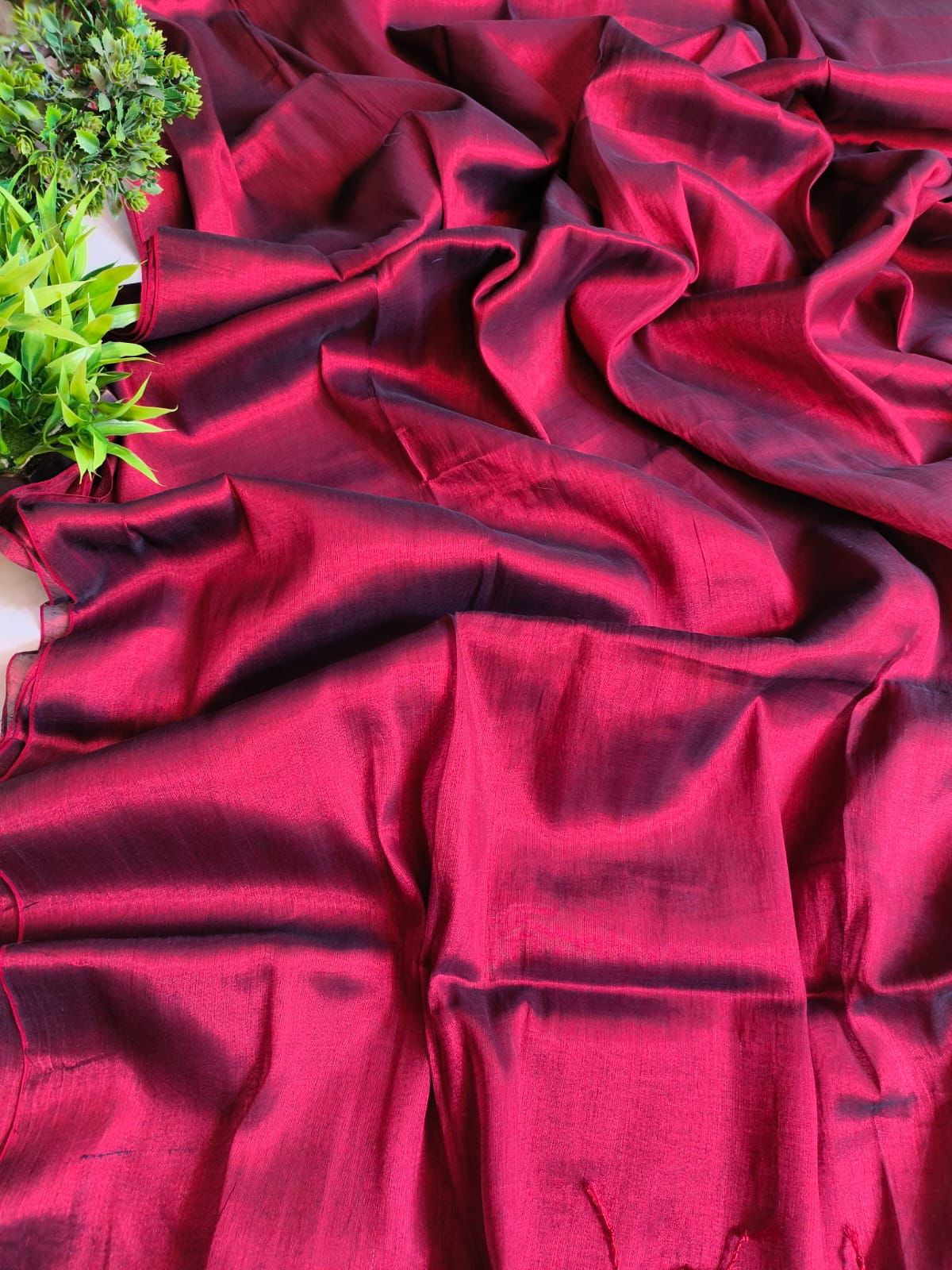 Red Rose Blush Whisper Tissue Saree